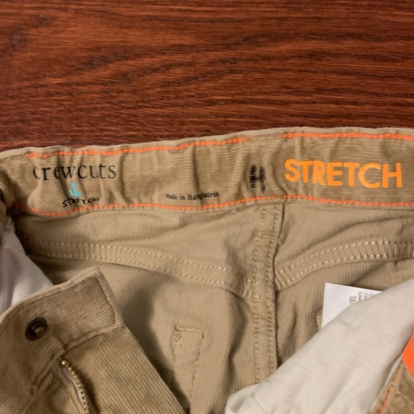 Crewcuts tan khaki Corduroy Pants stretch adjustable belt size 7 straight leg - Picture 4 of 5